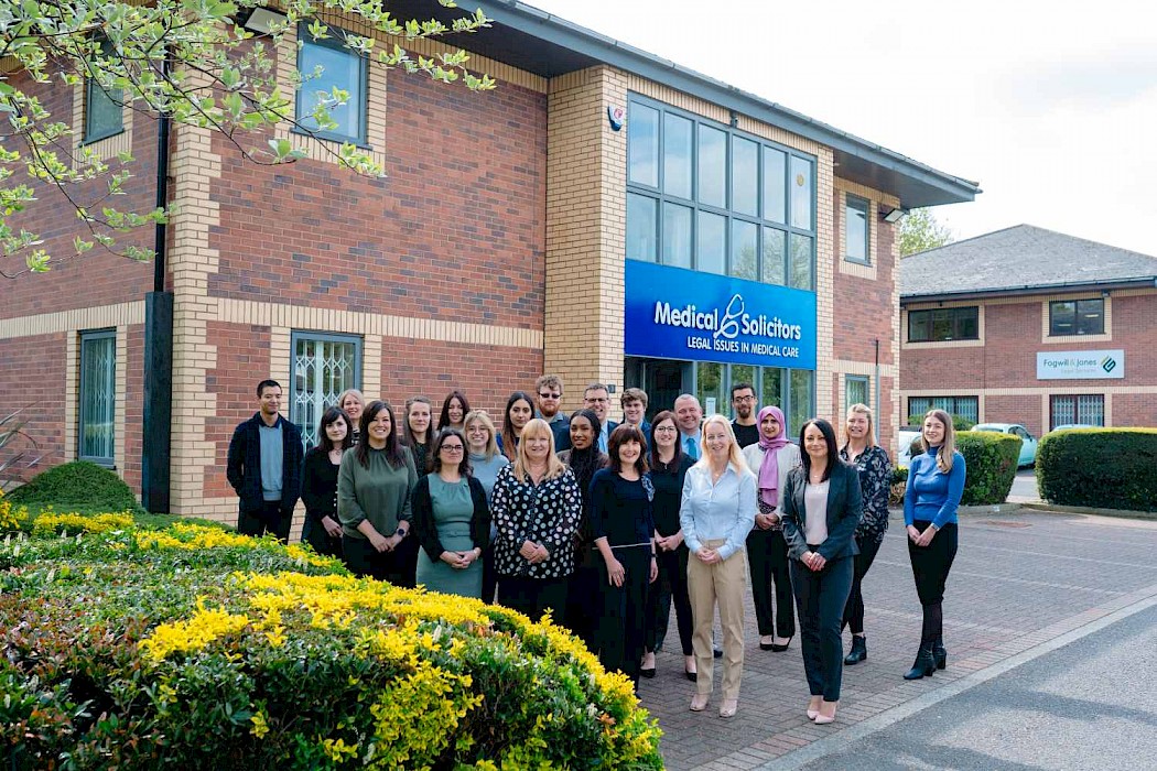 Medical Solicitors Sheffield Office with Staff Stood Outside