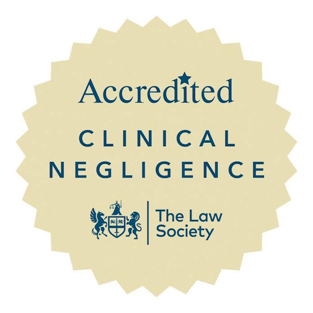An accreditation badge from the Law Society to signify the legal practitioners have proven competency and expertise.